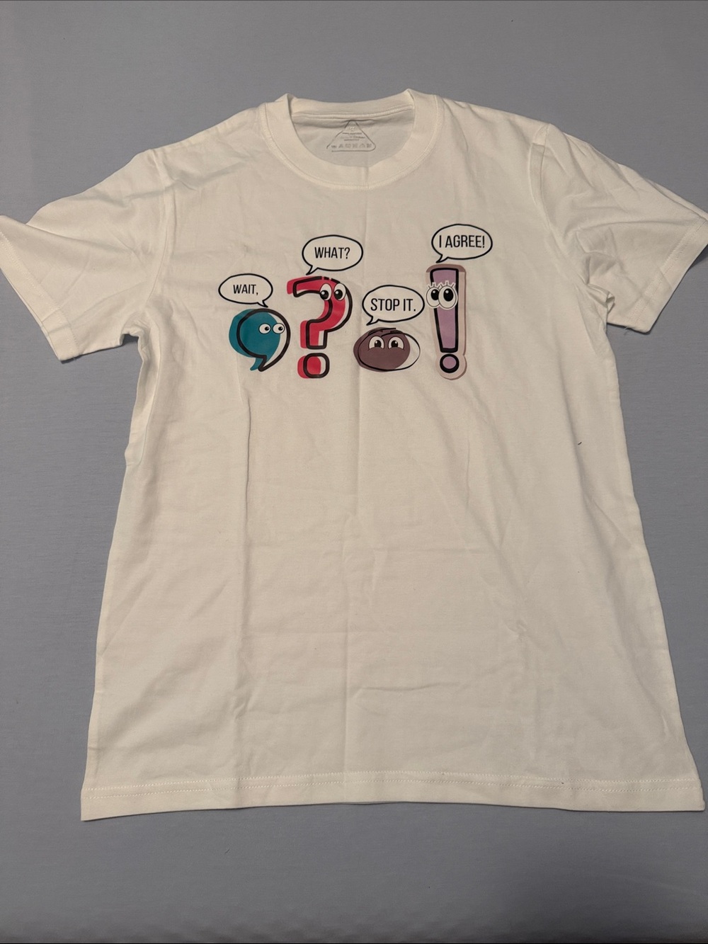 White Graphic Punctuation Emoji Tee